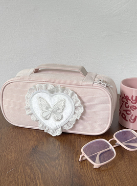 韩版ins风百搭格子化妆包女便携化妆品收纳包