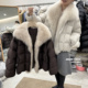贵气狐狸毛大毛领绗线羽绒服冬季 保暖短款 小个子90白鸭绒短外套