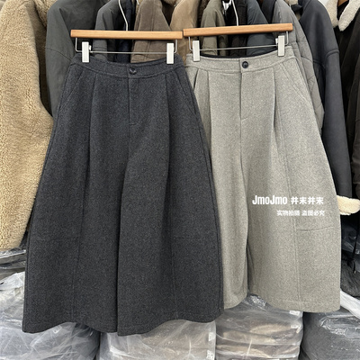 50%羊毛呢裤加绒八分气球裤