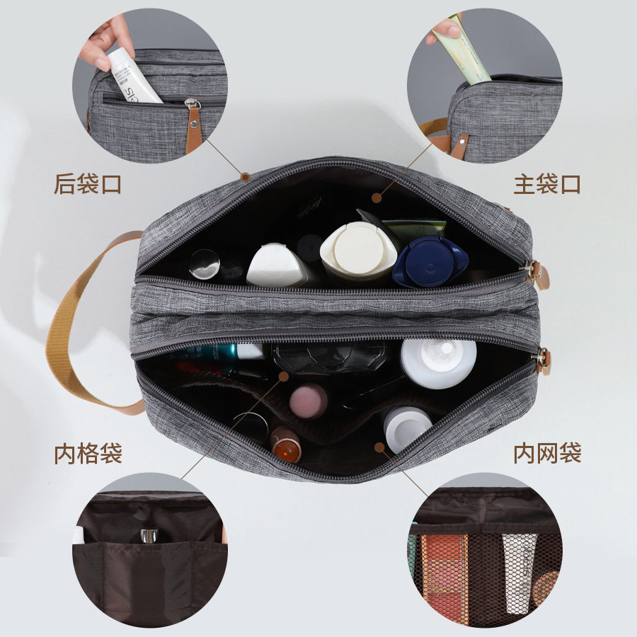 阳离子旅行收纳袋分格洗漱包便携化妆包大容量男士出差