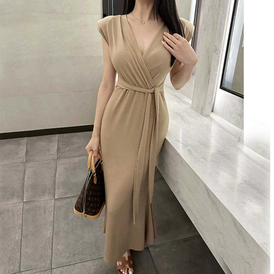 无袖连衣裙女装性感修身连身长裙