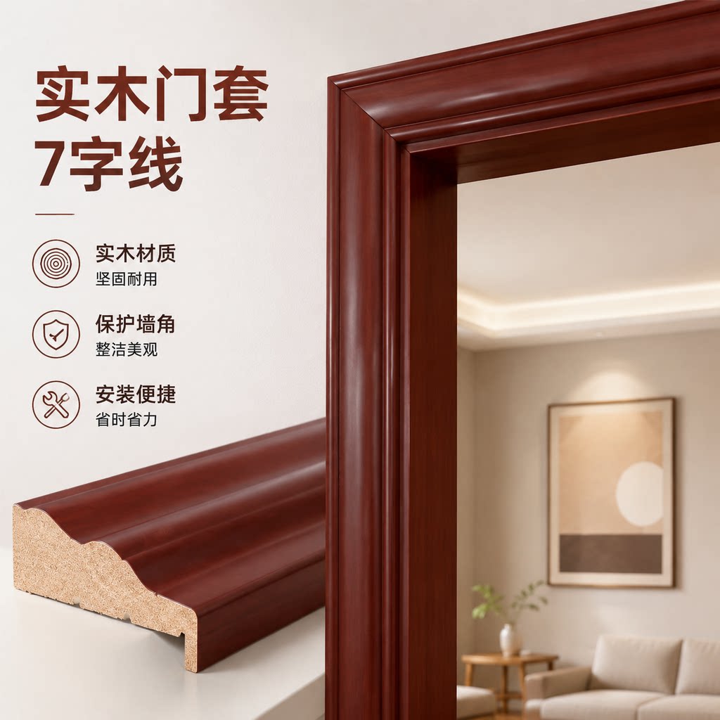门套门框线条实木7字线窗套单包套双包套装饰木线条包边收边条