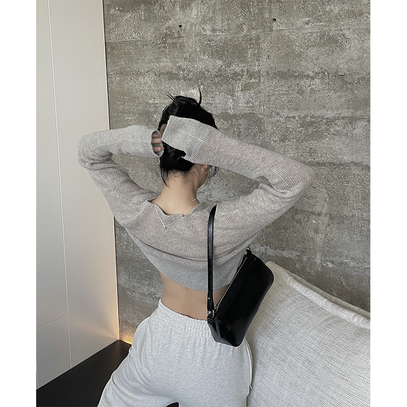 AIYALIIU纽扣无领开衫/套头