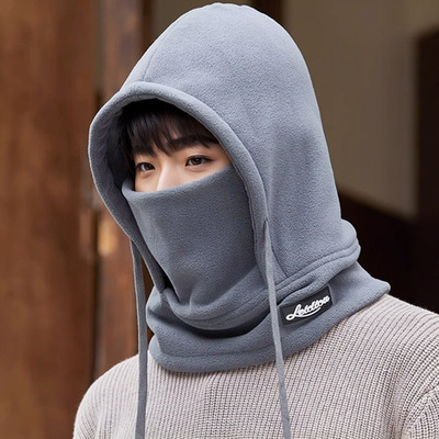 冬季青少年骑行帽子围巾一体