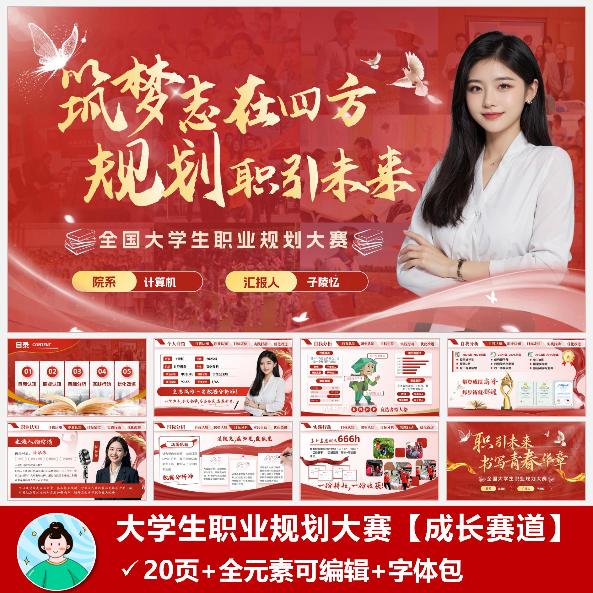 职业生涯规划PPT模版【红色版PPT设计