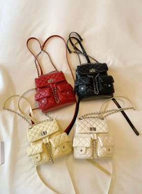 南风Chio2nd 爆浆莓果双肩包包女式2026新款高级感菱格链条小背包