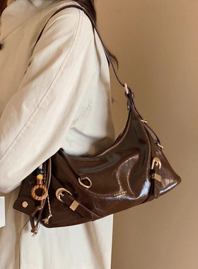 南风Chio2nd 琥珀流光托特包包女款春夏油蜡皮复古通勤单肩斜挎包