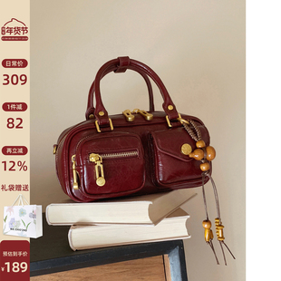 南风Chio2nd 金秋霜谷枕头包包女式2026新款红色手提单肩斜挎小包