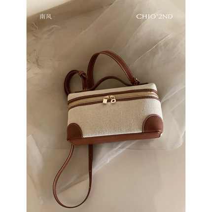 南风Chio2nd loro风万级打造复古帆布盒子包包女款手提包斜挎小包