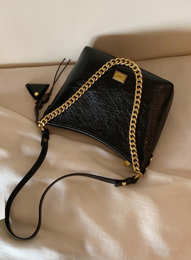 南风Chio2nd 黑金链条托特包包女2026新款日常通勤百搭单肩斜挎包