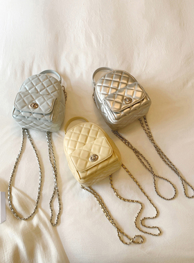 南风Chio2nd 春日氧气双肩包包女2026新款链条菱格单肩斜挎小背包