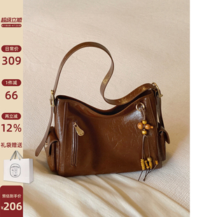 秋意暖阳托特包包女大容量通勤腋下包复古单肩斜挎包 南风Chio2nd