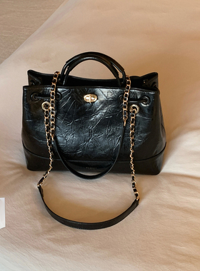 南风Chio2nd 维港薄暮托特包包女款大容量黑色大气手提单肩斜挎包