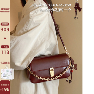 南风Chio2nd 威尼魅影手提包时尚通勤红色包包女单肩腋下包斜挎包