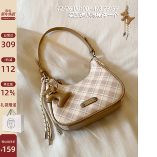 南风Chio2nd 复古格纹通勤单肩斜挎包 秋冬巴黎腋下包包女2025新款