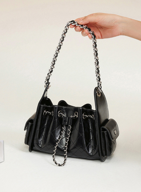 南风Chio2nd 店主改良版25bag菱格链条抽绳包包女时髦单肩斜挎包