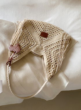 南风Chio2nd 元宝针织流苏托特包包女春夏休闲大容量设计师单肩包