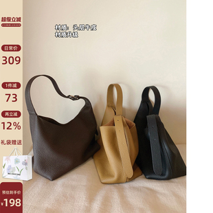 南风Chio2nd row风 头层牛皮水桶包包女款简约大气通勤单肩斜挎包