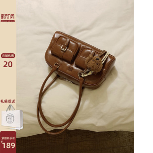 南风Chio2nd 复古波士顿包通勤手提单肩包 桑巴酒廊枕头包包女秋季