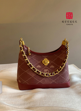 南风chio2nd 故宫文化系列 韶华托特包包女士新年红色单肩斜挎包