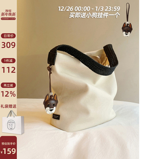 休闲单肩托特包 非帆布 南风Chio2nd 纯白山月大包包女秋柔棉皮