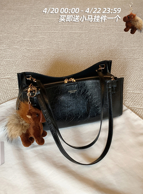 南风Chio2nd 暖手可可托特包包女款黑色质感通勤单肩包手提斜挎包