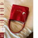 赵露思同款 南风Chio2nd霓虹甜心托特包包女红色帆布包通勤单肩包