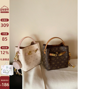 南风Chio2nd 面包小狗明媚丝语水桶包包女士复古手提包单肩斜挎包