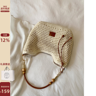 南风Chio2nd 滨海周末托特包包女大容量秋冬编织包单肩斜挎草编包