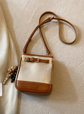 南风Chio2nd 燕麦信使单肩包高级小众不撞款包包女款拼色斜挎小包