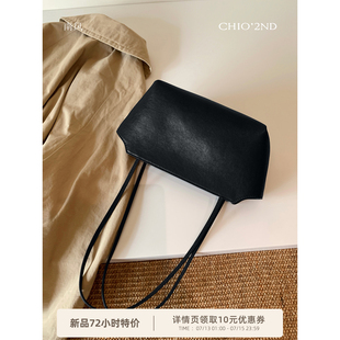 南风Chio2nd 牛皮ro～w风伦敦夜曲腋下包包女黑色质感法棍单肩包
