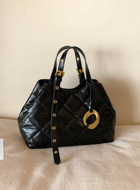 南风Chio2nd 秋暄曼波托特包包女高级感月牙扣精致菱格手提斜挎包