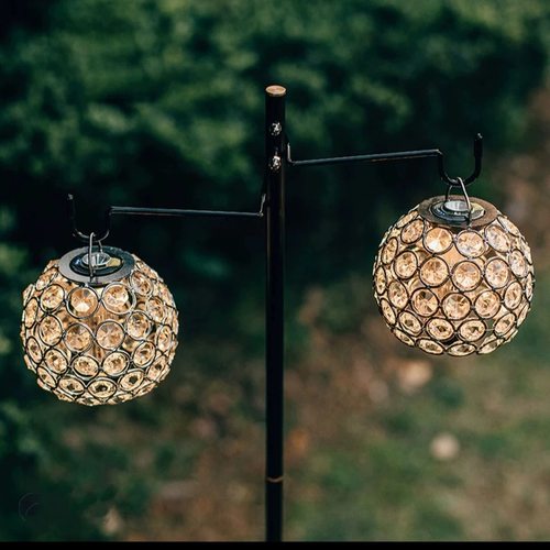 户夕卜 GZ露营灯灯罩水晶球灯笼帐篷灯LED灯光影水晶灯罩配件氛围