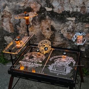 二层置物架户外露营一单元igt板亚克力发光桌面氛围感小怪兽