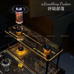 户外露营igt发光单元板GZ灯架透明亚克力桌面便携轻量化0.5置物架