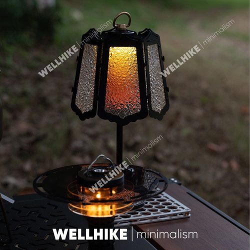 跨境复古琉璃灯罩琥珀灯衣户外露营GZ烛台营地帐篷做旧氛围灯罩