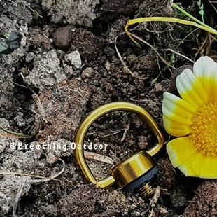 户外复古黄铜色D环挂环1/4螺纹接口金色D环螺丝配件 适合38灯GZ灯