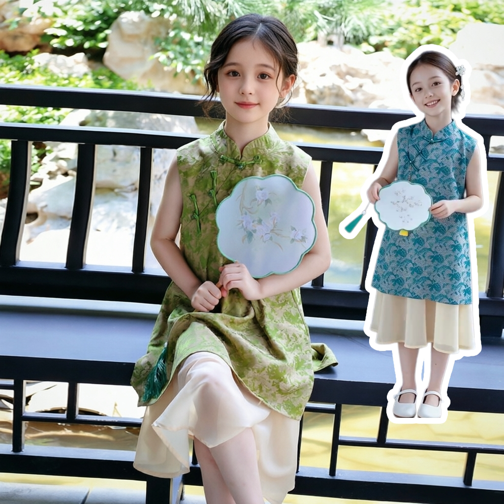 女童新中式改良汉服旗袍夏季新款