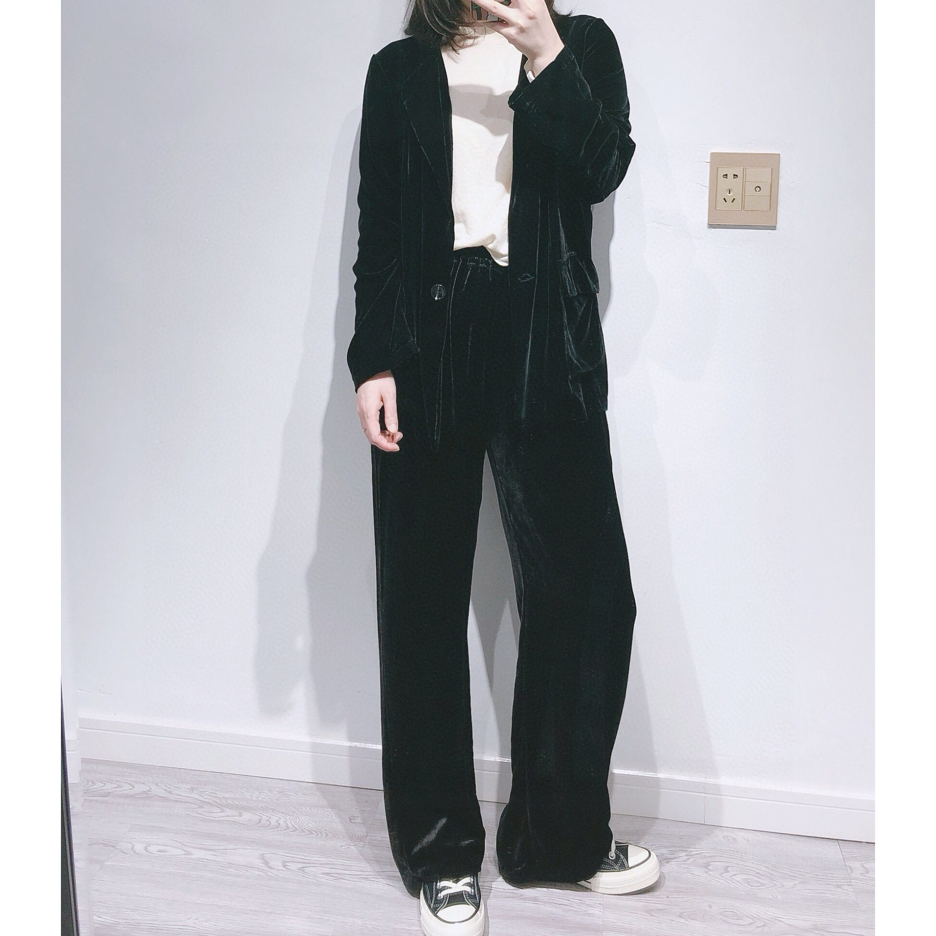 丝绒真丝套装轻奢高级感