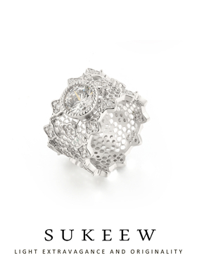SUKEEW/酥可 【时光故事】镂空蕾丝复古重工戒指275209