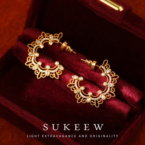 SUKEEW/酥可【丝蕾花语】优雅花丝耳环204201