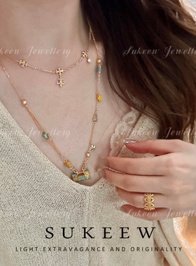 SUKEEW/酥可 新年限定岁岁安·新中式国风珐琅工艺高货同心锁项链