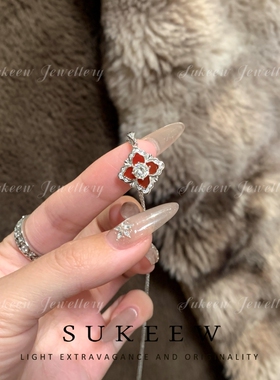 SUKEEW/酥可 万年中古 通体S925银红玛瑙经典轻奢强推小布风项链