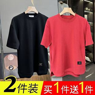 衣服男短袖韩版潮流隐藏式口袋宽松半袖百搭潮牌美式情侣t恤夏装