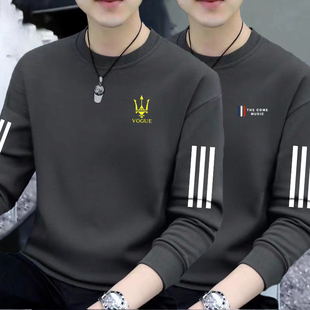 卫衣男款长袖春秋季休闲外穿大码套头衫高街时尚印花运动外套薄款