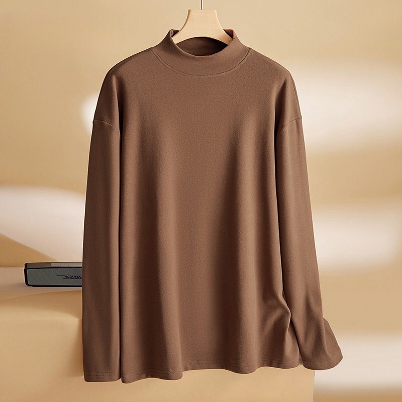 打底衫男士韩版潮流双面德绒内穿中高领衣服休闲运动秋冬长袖体恤