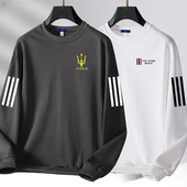 圆领体恤潮牌百搭上衣服ins潮流青少年港风长袖 男款 卫衣春秋薄款