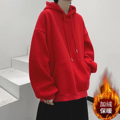 加绒卫衣男百搭休闲外套