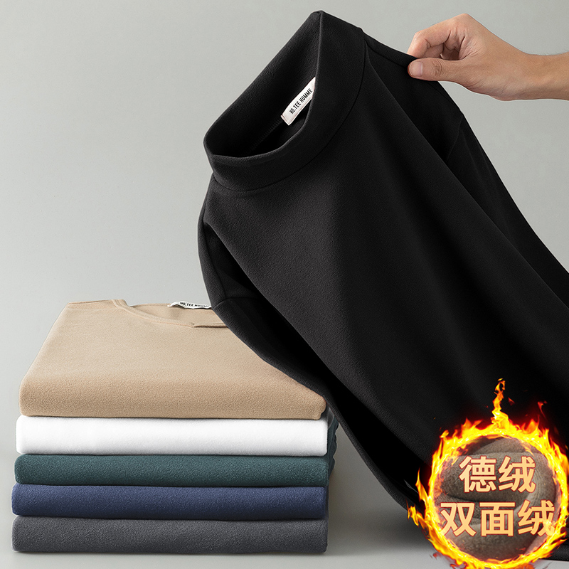 清仓捡漏专柜撤回男款打底衫冬季保暖内搭时尚简约套头长袖t恤潮