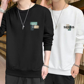 t恤圆领印花重磅春秋款 套头卫衣男休闲百搭大码 长袖 运动外套衣服